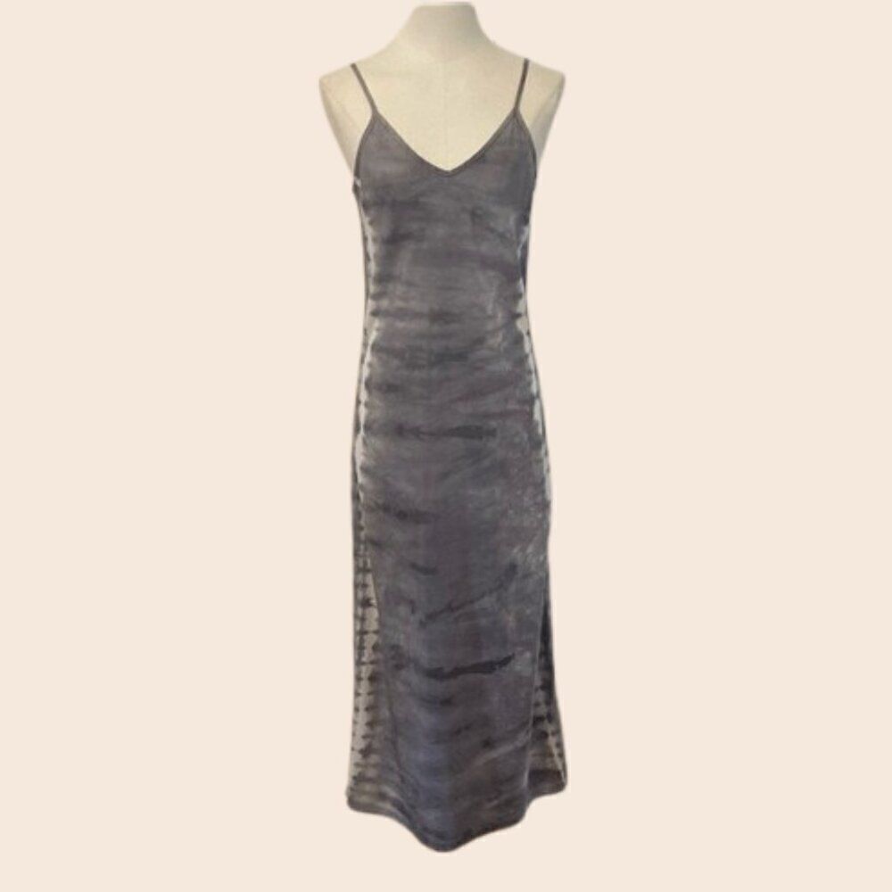 Monrow Gray & White Tie Dye Midi Dress Size Small